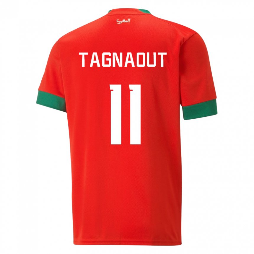 Uomo Maglia Marocco Fatima Tagnaout #11 Rosso Kit Gara Home 22-24 Maglietta