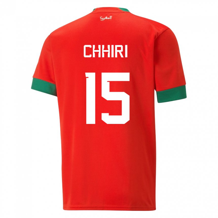 Uomo Maglia Marocco Ghizlane Chhiri #15 Rosso Kit Gara Home 22-24 Maglietta