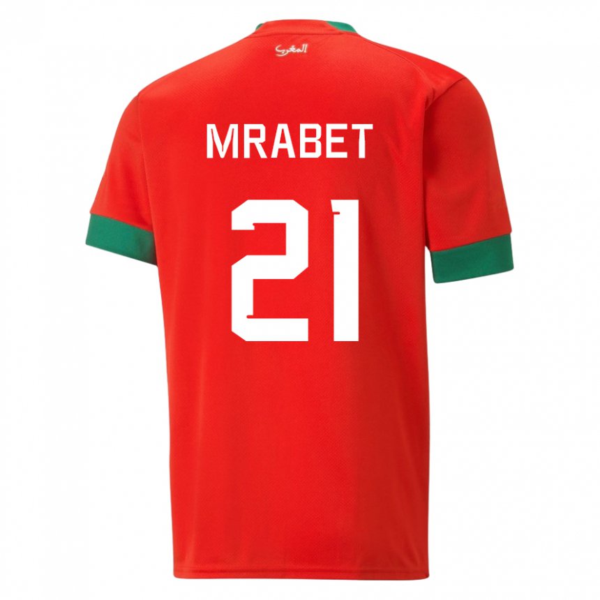 Uomo Maglia Marocco Yasmin Mrabet #21 Rosso Kit Gara Home 22-24 Maglietta