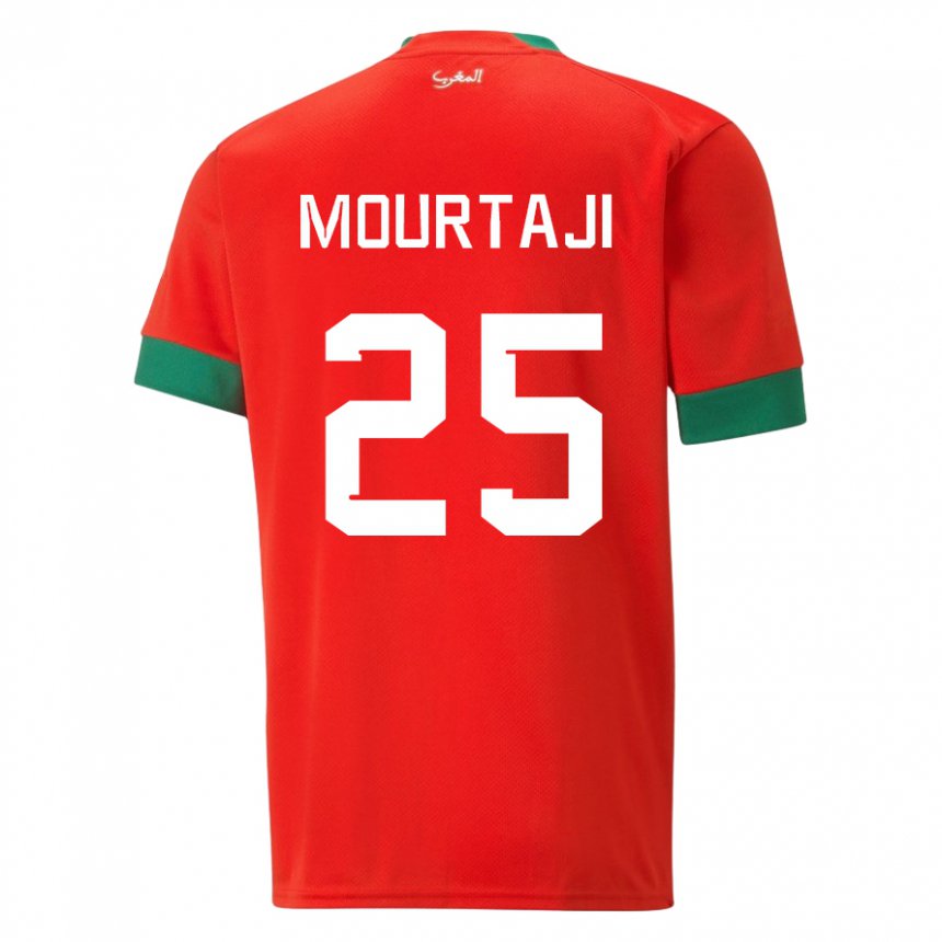 Uomo Maglia Marocco Chaymaa Mourtaji #25 Rosso Kit Gara Home 22-24 Maglietta