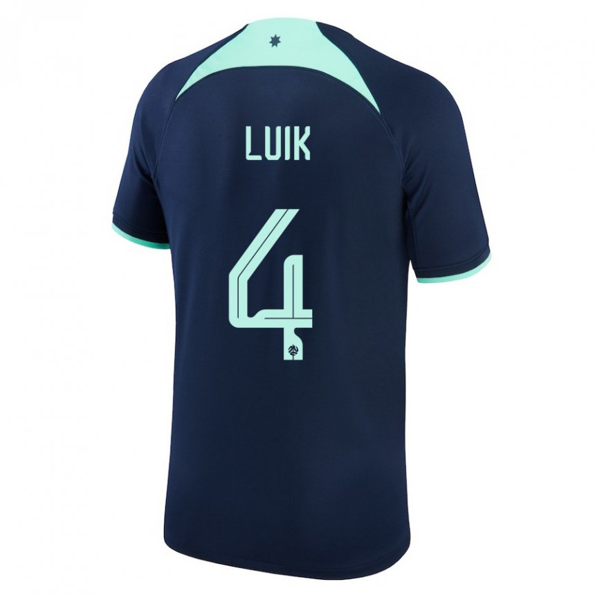 Uomo Maglia Australia Aivi Luik #4 Blu Scuro Kit Gara Away 22-24 Maglietta