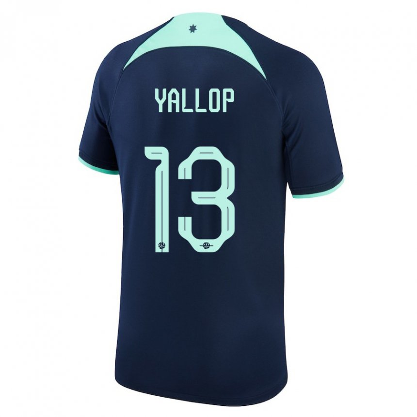 Uomo Maglia Australia Tameka Yallop #13 Blu Scuro Kit Gara Away 22-24 Maglietta