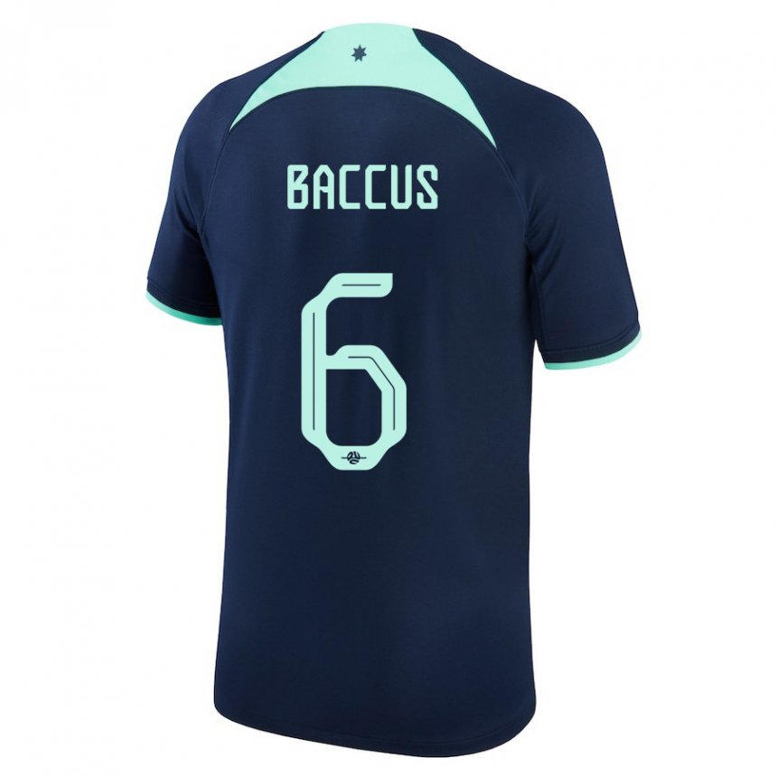 Uomo Maglia Australia Keanu Baccus #6 Blu Scuro Kit Gara Away 22-24 Maglietta