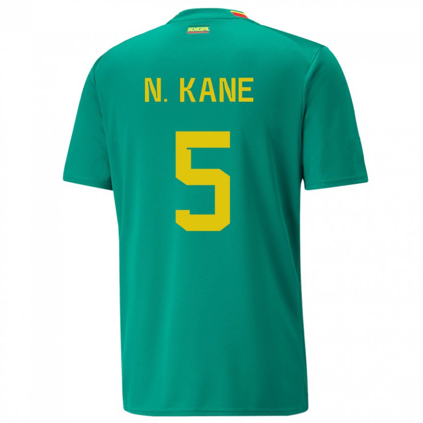 Uomo Maglia Senegal Ndeye Ndiaye Kane #5 Verde Kit Gara Away 22-24 Maglietta