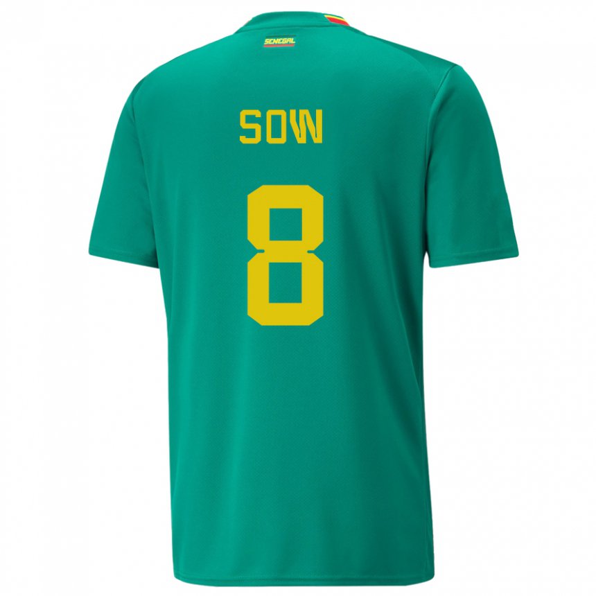 Uomo Maglia Senegal Mbayang Sow #8 Verde Kit Gara Away 22-24 Maglietta