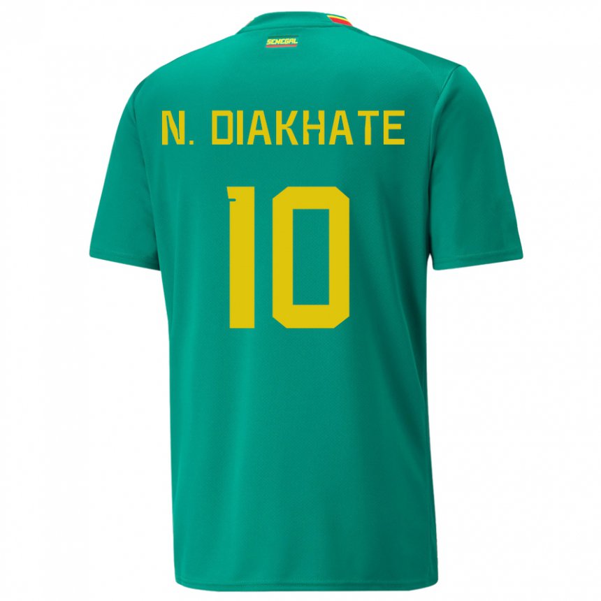 Uomo Maglia Senegal Ndeye Awa Diakhate #10 Verde Kit Gara Away 22-24 Maglietta