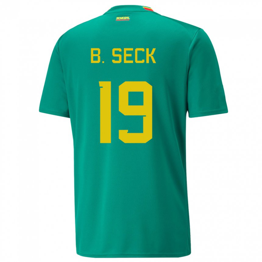 Uomo Maglia Senegal Bineta Korkel Seck #19 Verde Kit Gara Away 22-24 Maglietta