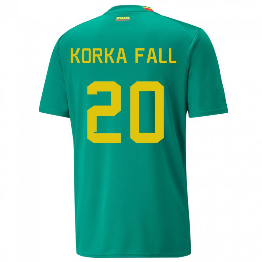 Uomo Maglia Senegal Korka Fall #20 Verde Kit Gara Away 22-24 Maglietta