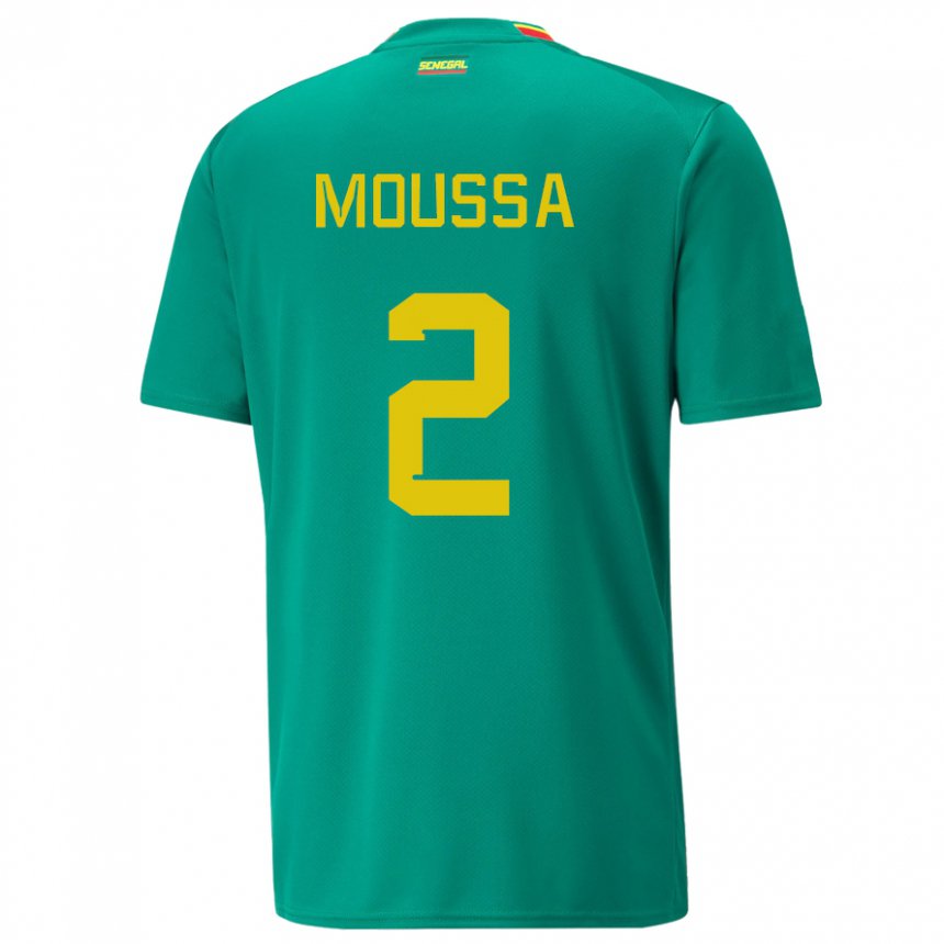 Uomo Maglia Senegal Moussa N Diaye #2 Verde Kit Gara Away 22-24 Maglietta