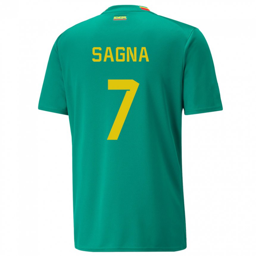 Uomo Maglia Senegal Amadou Sagna #7 Verde Kit Gara Away 22-24 Maglietta