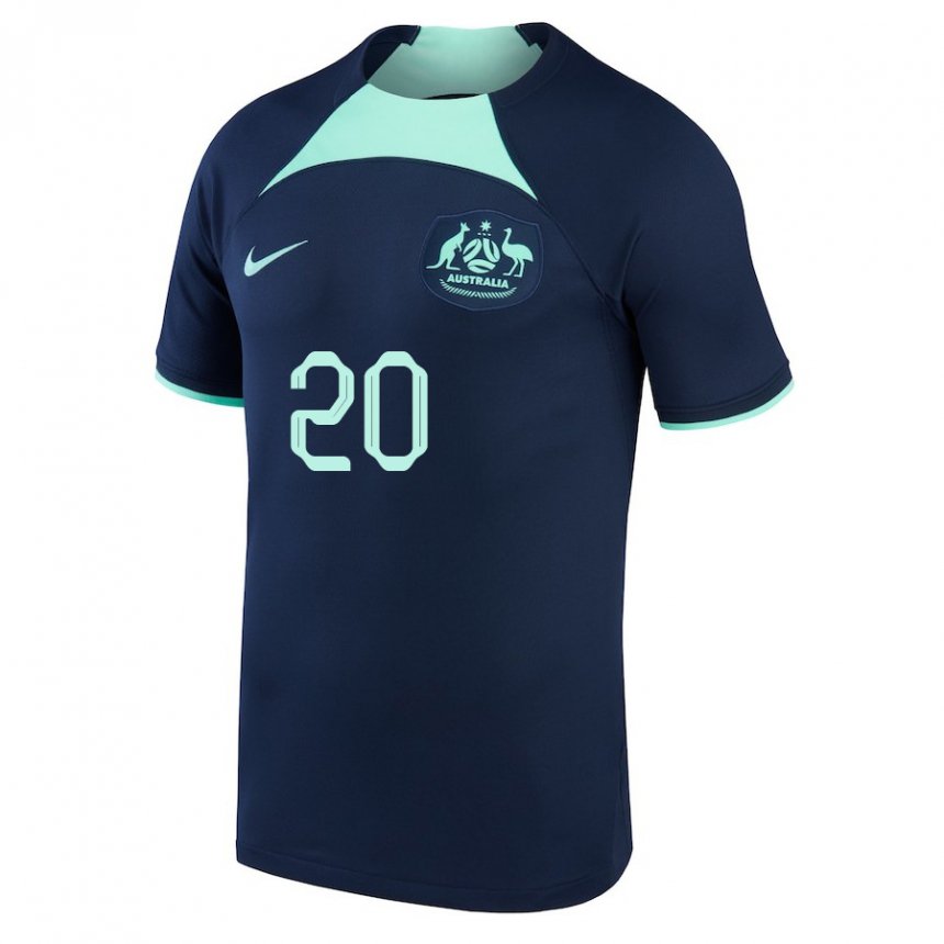 Uomo Maglia Australia Luis Lawrie Lattanzio #20 Blu Scuro Kit Gara Away 22-24 Maglietta