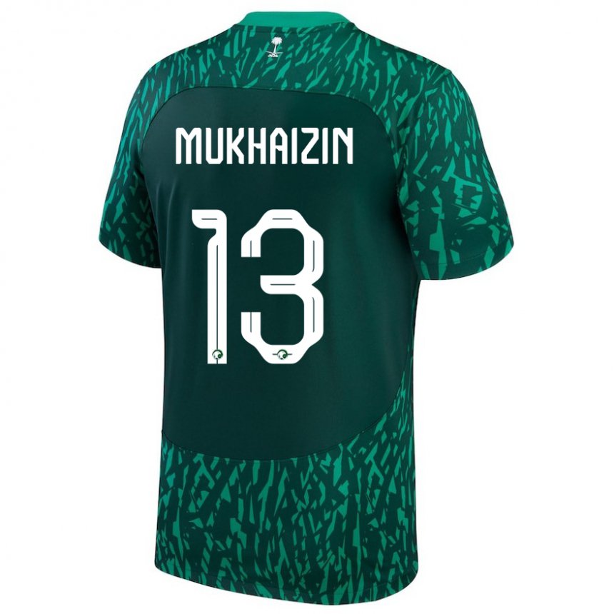 Uomo Maglia Arabia Saudita Raghad Mukhaizin #13 Verde Scuro Kit Gara Away 22-24 Maglietta