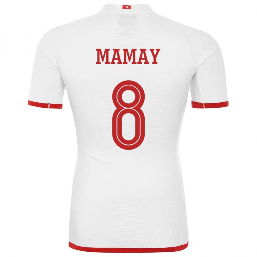 Uomo Maglia Tunisia Sabrine Mamay #8 Bianco Kit Gara Away 22-24 Maglietta