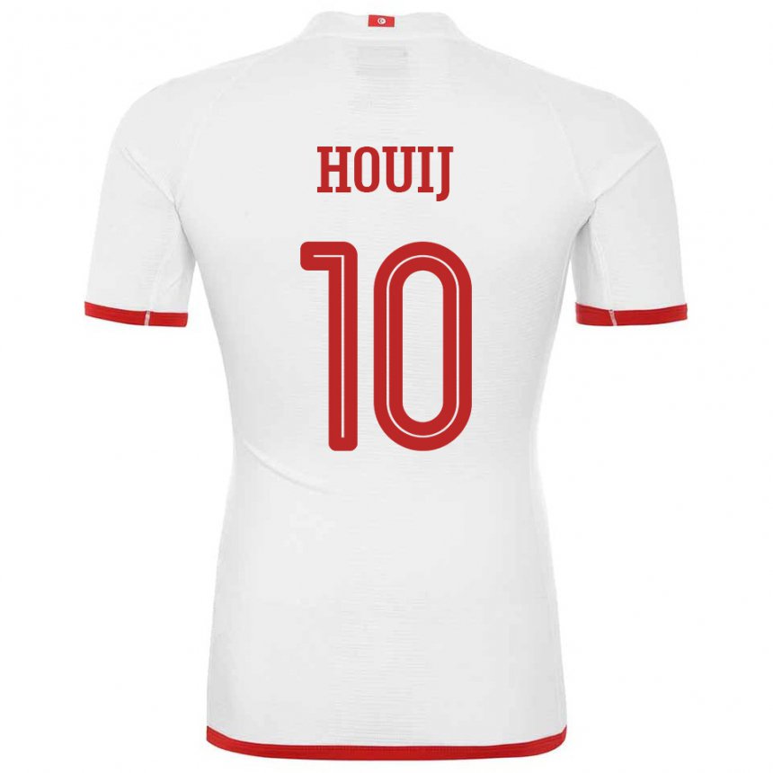 Uomo Maglia Tunisia Mariem Houij #10 Bianco Kit Gara Away 22-24 Maglietta