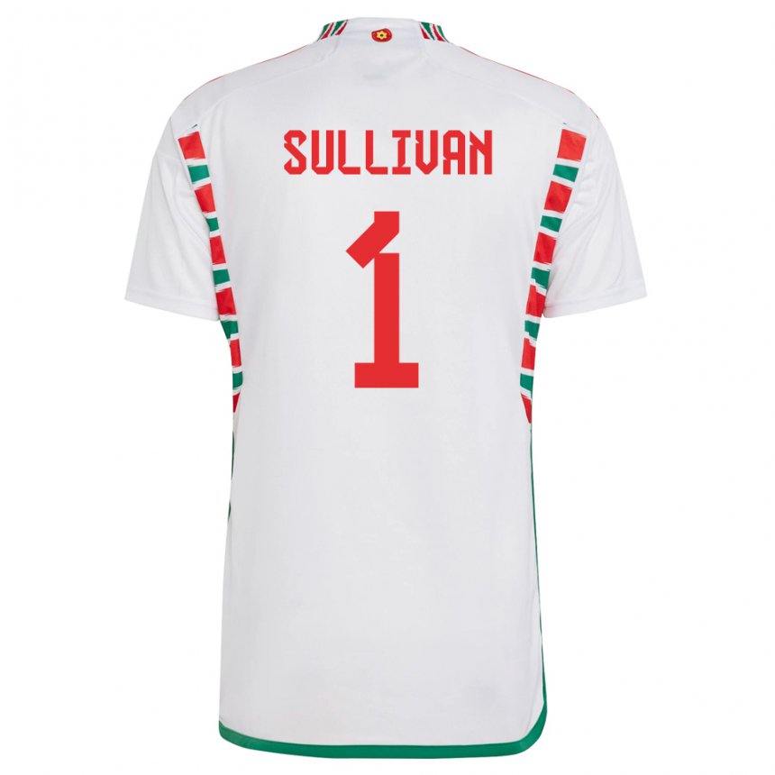 Uomo Maglia Galles Laura O Sullivan #1 Bianco Kit Gara Away 22-24 Maglietta