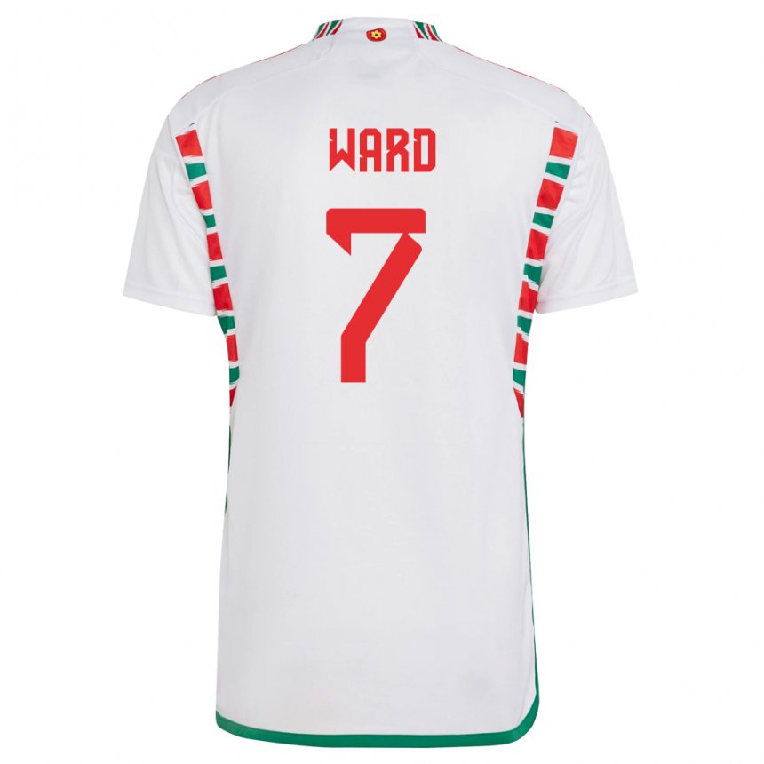 Uomo Maglia Galles Helen Ward #7 Bianco Kit Gara Away 22-24 Maglietta