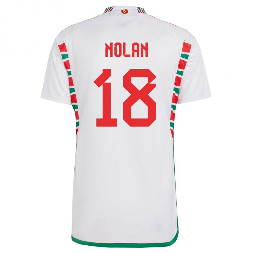 Uomo Maglia Galles Kylie Nolan #18 Bianco Kit Gara Away 22-24 Maglietta