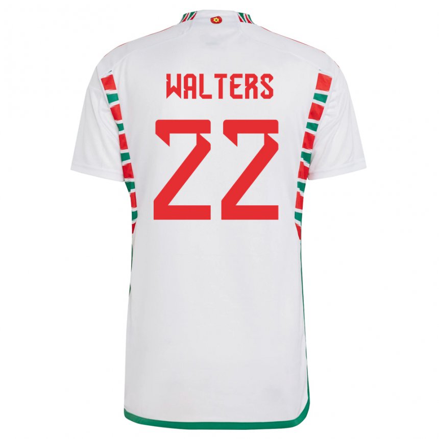 Uomo Maglia Galles Georgia Walters #22 Bianco Kit Gara Away 22-24 Maglietta