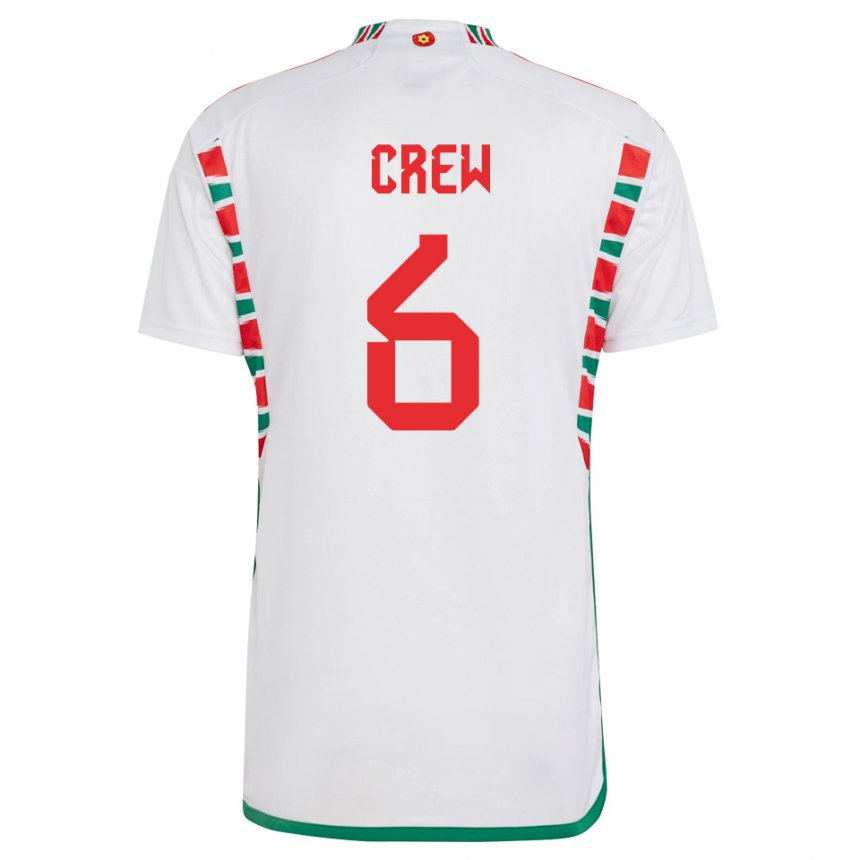 Uomo Maglia Galles Charlie Crew #6 Bianco Kit Gara Away 22-24 Maglietta