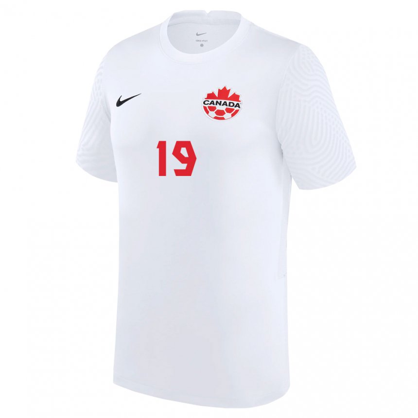 Uomo Maglia Canada Adriana Leon #19 Bianco Kit Gara Away 22-24 Maglietta