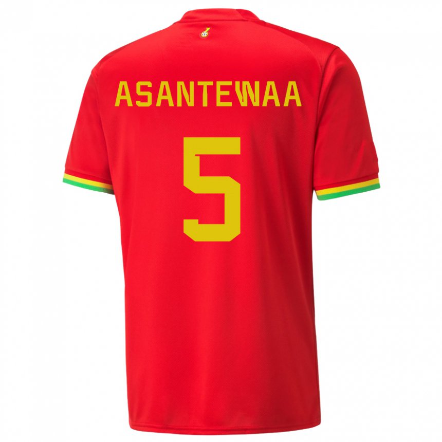 Uomo Maglia Ghana Grace Asantewaa #5 Rosso Kit Gara Away 22-24 Maglietta