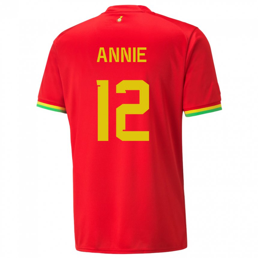 Uomo Maglia Ghana Henrietta Annie #12 Rosso Kit Gara Away 22-24 Maglietta