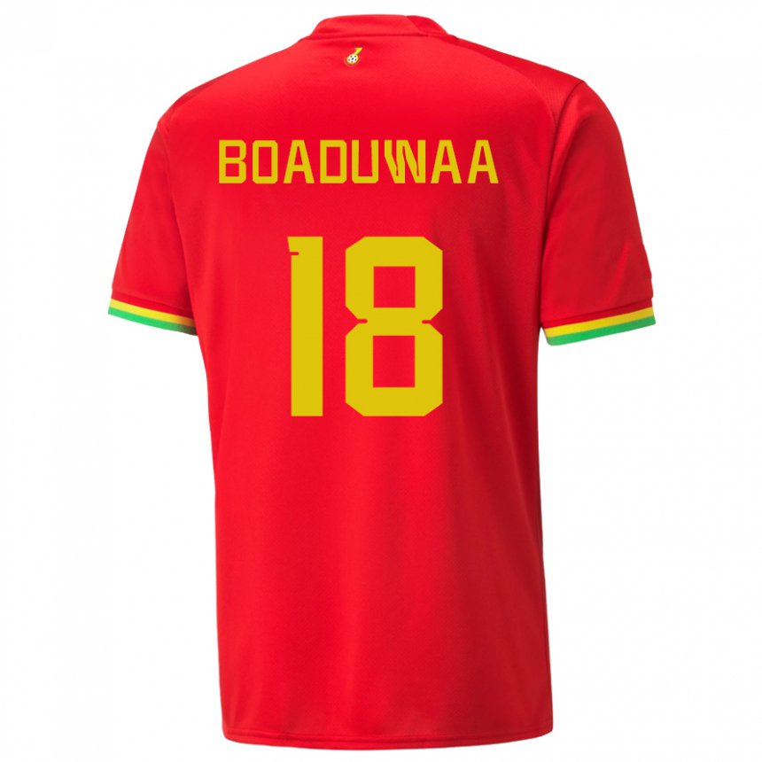 Uomo Maglia Ghana Doris Boaduwaa #18 Rosso Kit Gara Away 22-24 Maglietta