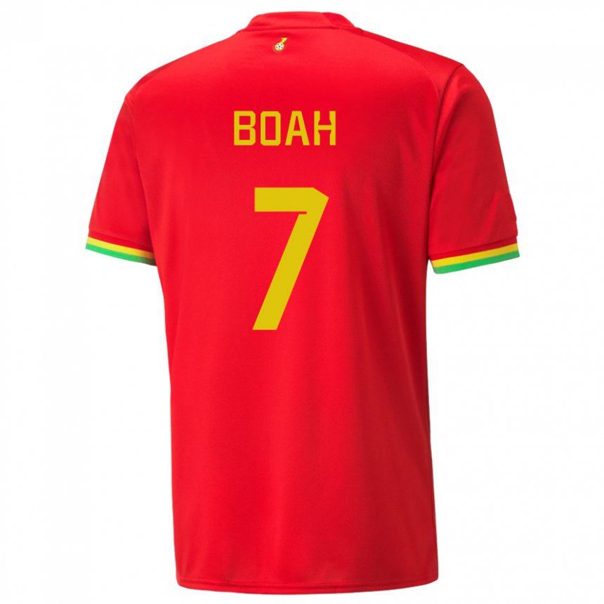 Uomo Maglia Ghana Collins Boah #7 Rosso Kit Gara Away 22-24 Maglietta