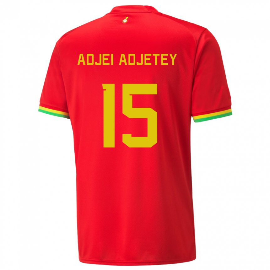 Uomo Maglia Ghana Jonas Adjei Adjetey #15 Rosso Kit Gara Away 22-24 Maglietta