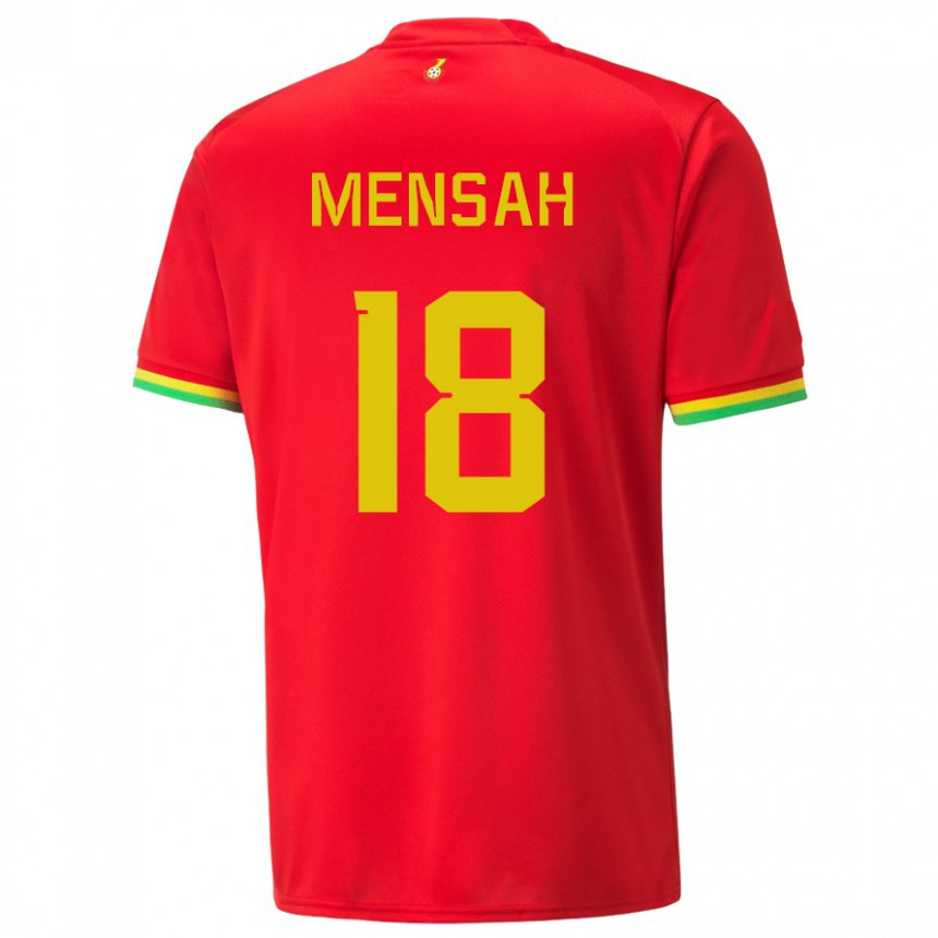 Uomo Maglia Ghana Isaac Mensah #18 Rosso Kit Gara Away 22-24 Maglietta