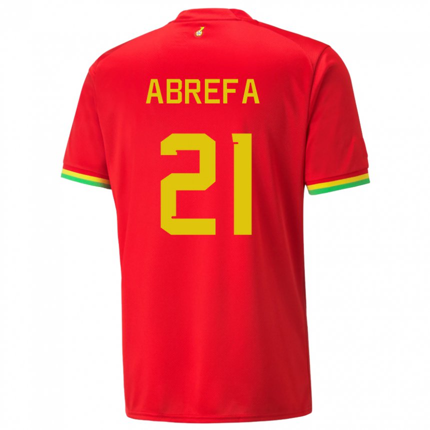 Uomo Maglia Ghana Kelvin Abrefa #21 Rosso Kit Gara Away 22-24 Maglietta