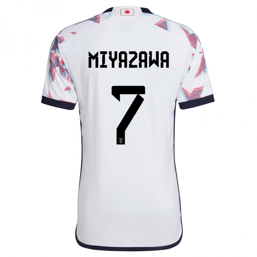 Uomo Maglia Giappone Hinata Miyazawa #7 Bianco Kit Gara Away 22-24 Maglietta