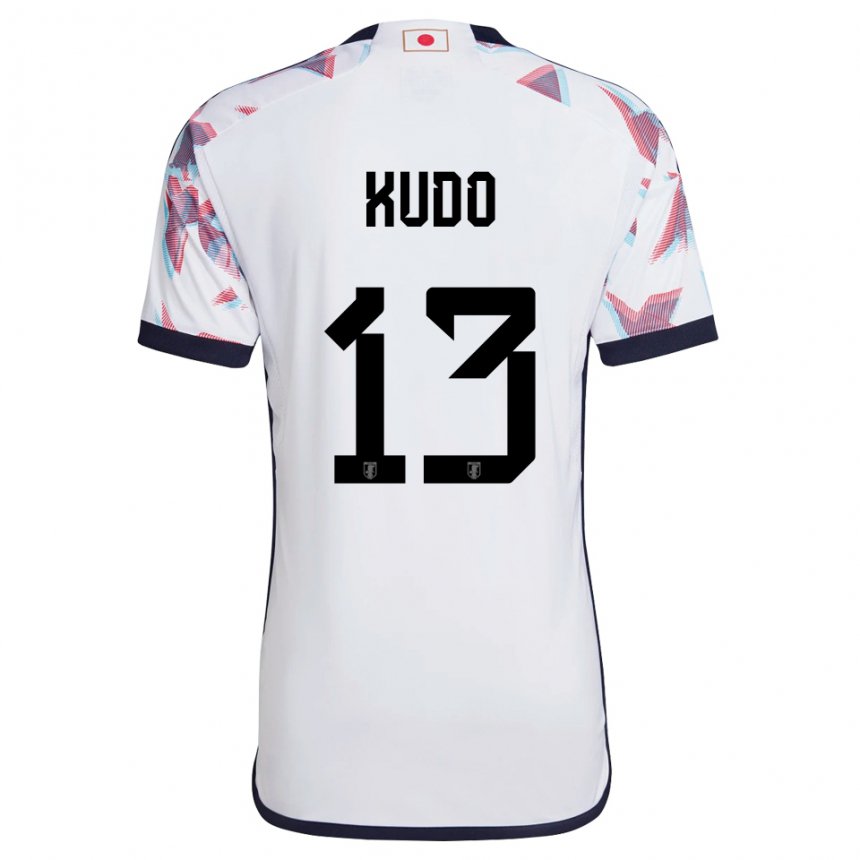 Uomo Maglia Giappone Kota Kudo #13 Bianco Kit Gara Away 22-24 Maglietta