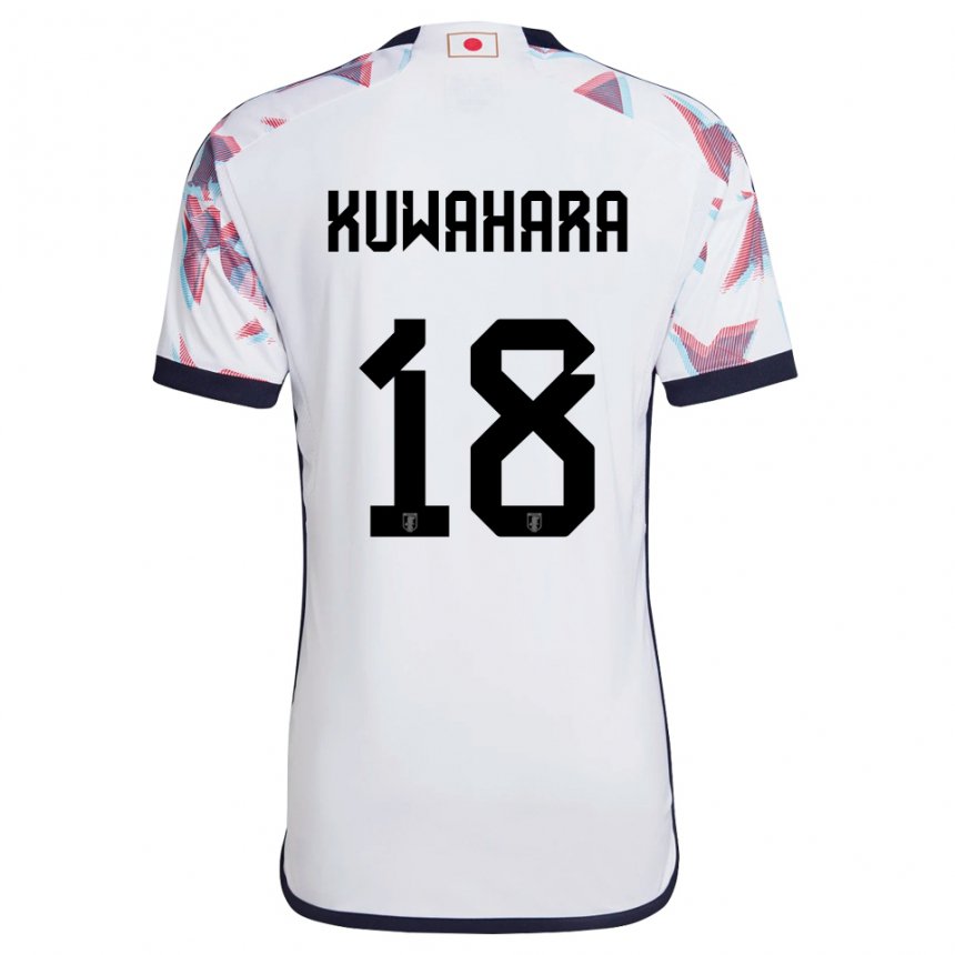 Uomo Maglia Giappone Rikuto Kuwahara #18 Bianco Kit Gara Away 22-24 Maglietta