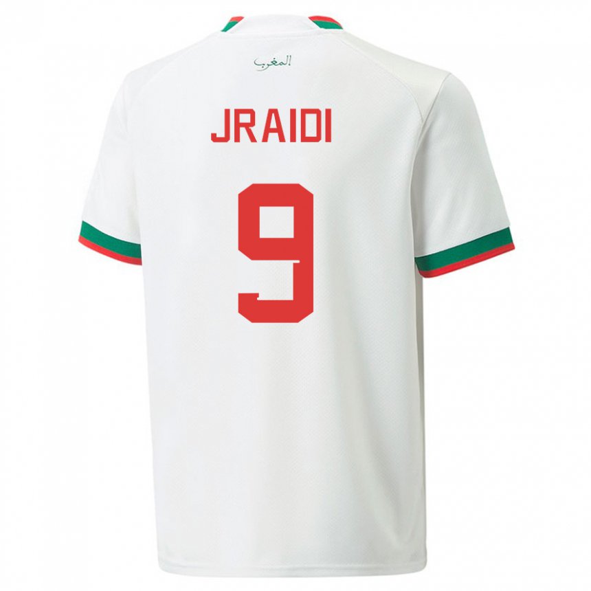 Uomo Maglia Marocco Ibtissam Jraidi #9 Bianco Kit Gara Away 22-24 Maglietta