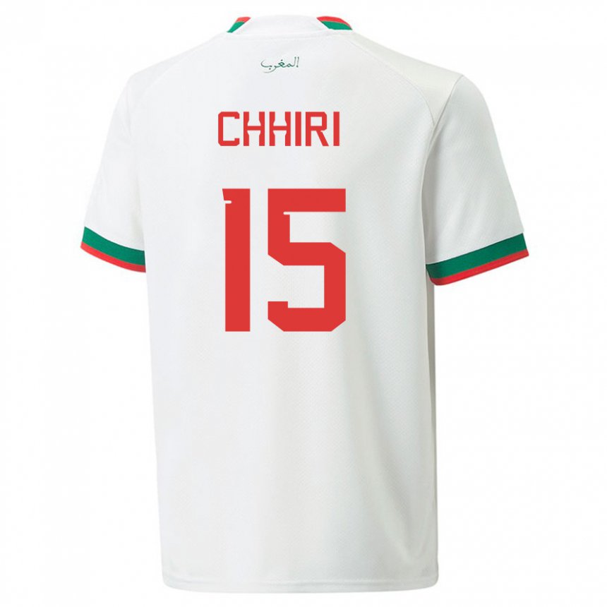 Uomo Maglia Marocco Ghizlane Chhiri #15 Bianco Kit Gara Away 22-24 Maglietta