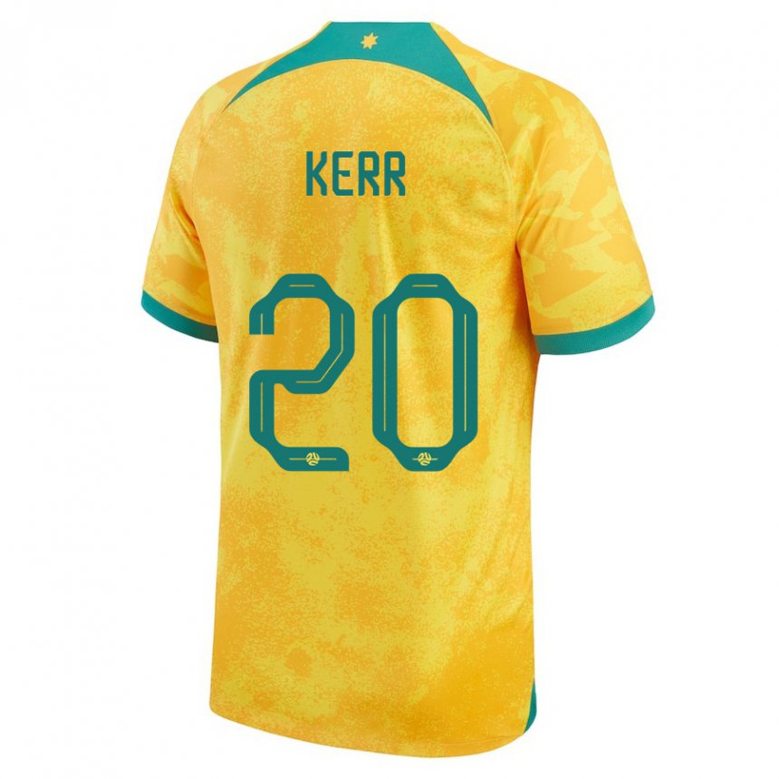 Donna Maglia Australia Sam Kerr #20 D'oro Kit Gara Home 22-24 Maglietta