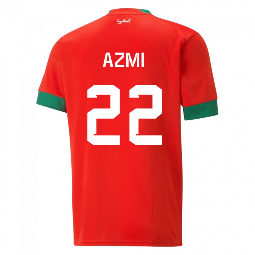 Donna Maglia Marocco Ahmed Azmi #22 Rosso Kit Gara Home 22-24 Maglietta