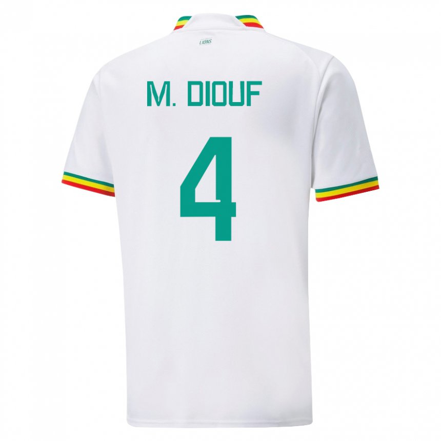 Donna Maglia Senegal Mame Diarra Diouf #4 Bianco Kit Gara Home 22-24 Maglietta