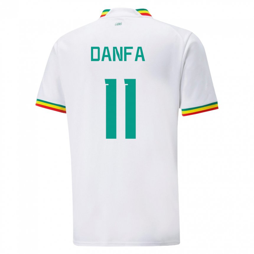 Donna Maglia Senegal Mamadou Danfa #11 Bianco Kit Gara Home 22-24 Maglietta