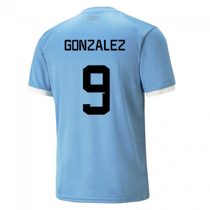 Donna Maglia Uruguay Pamela Gonzalez #9 Blu Kit Gara Home 22-24 Maglietta