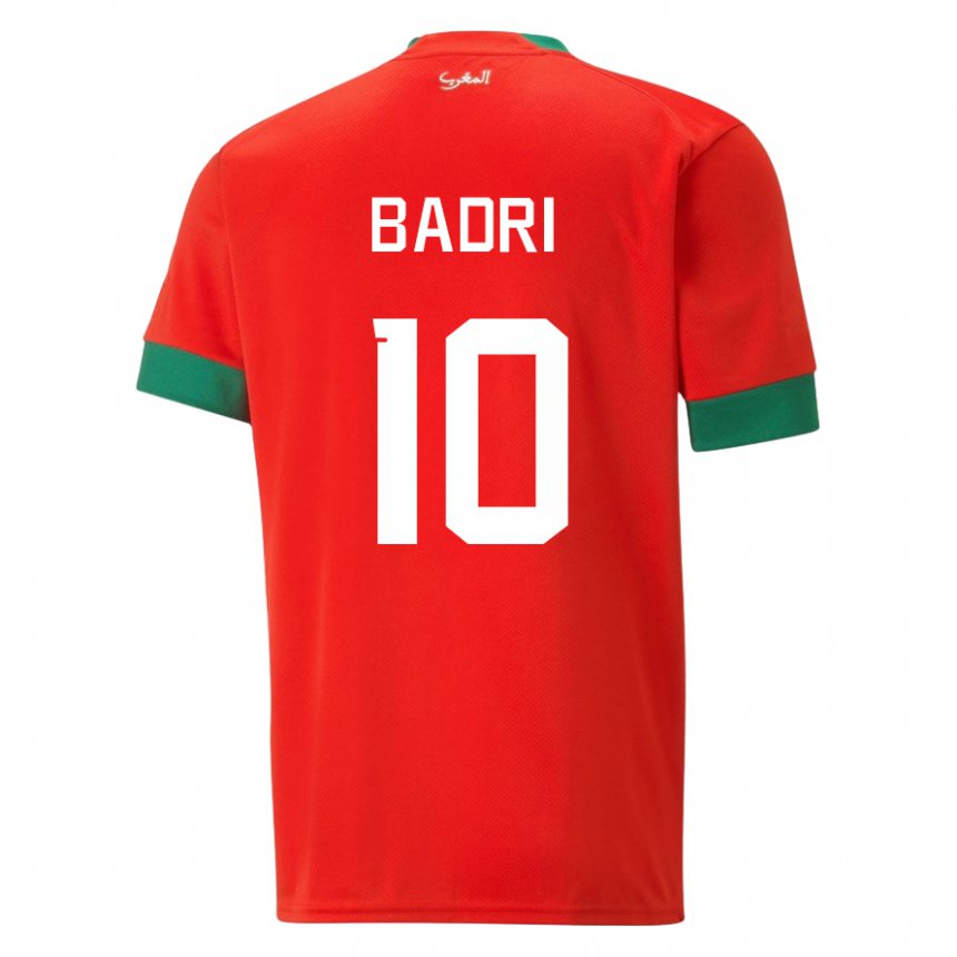 Donna Maglia Marocco Najat Badri #10 Rosso Kit Gara Home 22-24 Maglietta