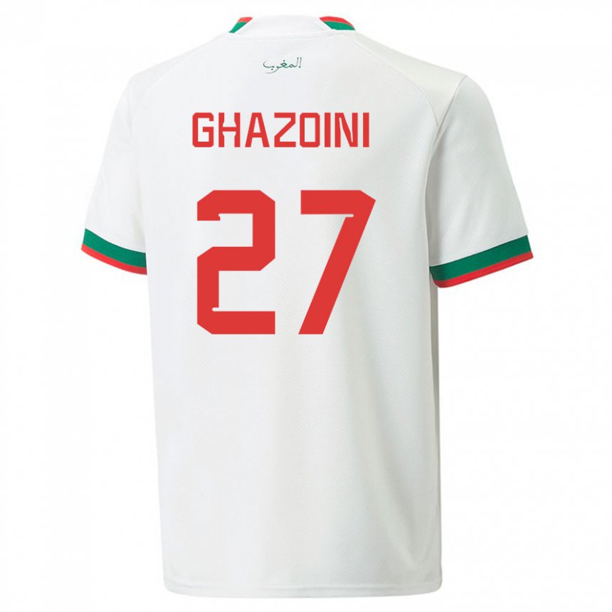 Donna Maglia Marocco Amine Ghazoini #27 Bianco Kit Gara Away 22-24 Maglietta