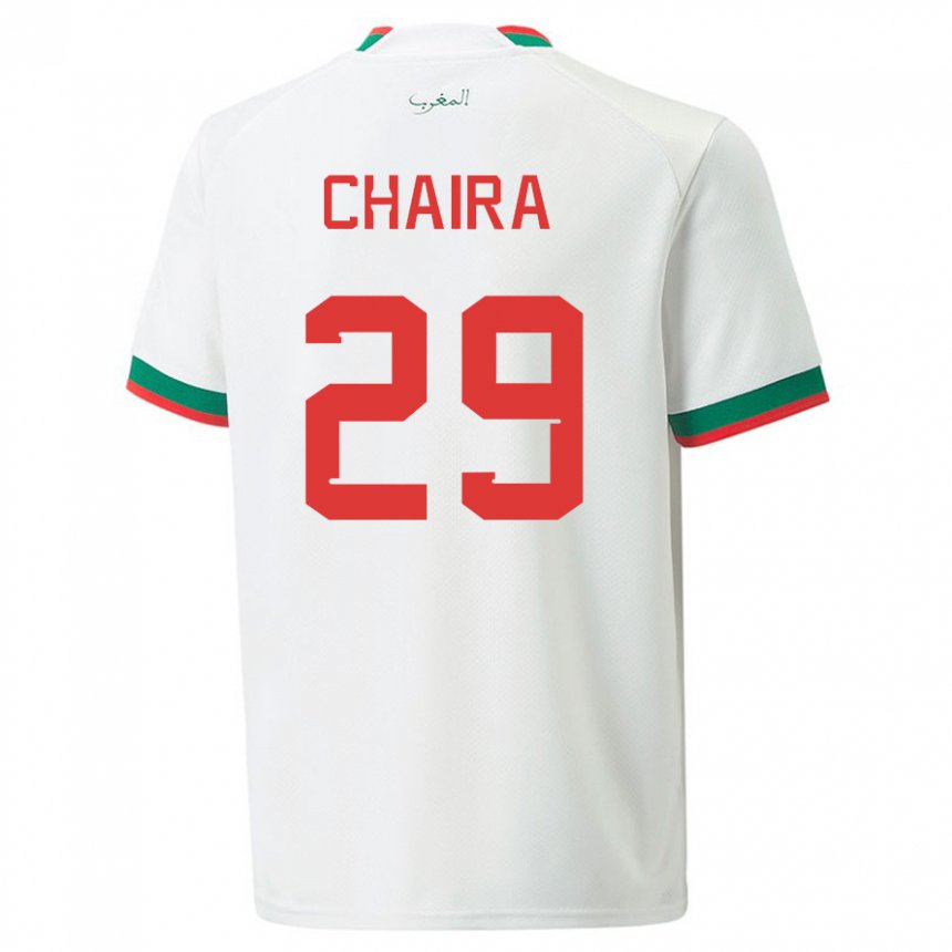 Donna Maglia Marocco Ilyas Chaira #29 Bianco Kit Gara Away 22-24 Maglietta