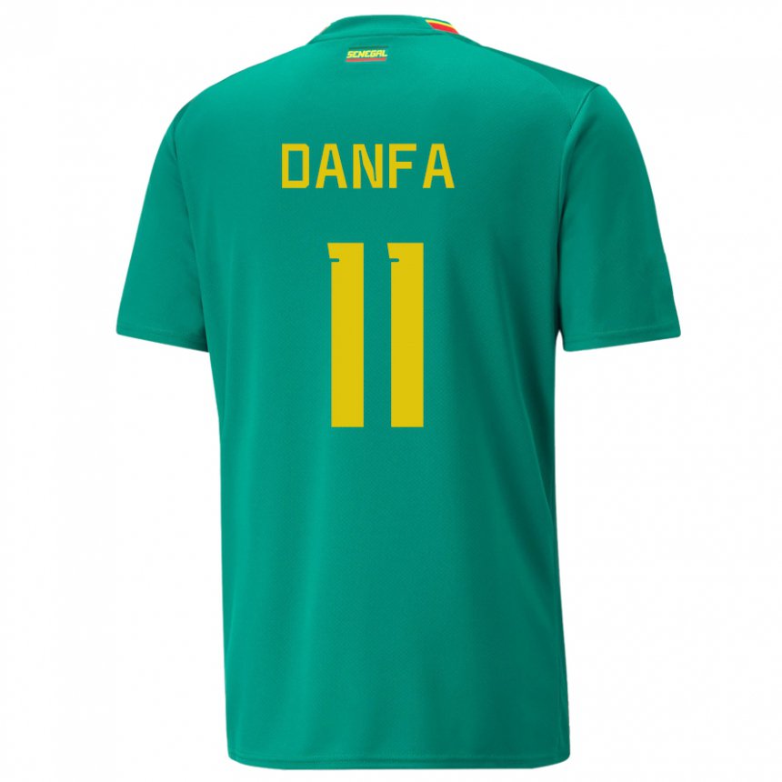 Donna Maglia Senegal Mamadou Danfa #11 Verde Kit Gara Away 22-24 Maglietta