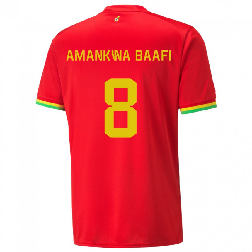 Donna Maglia Ghana Yaw Amankwa Baafi #8 Rosso Kit Gara Away 22-24 Maglietta