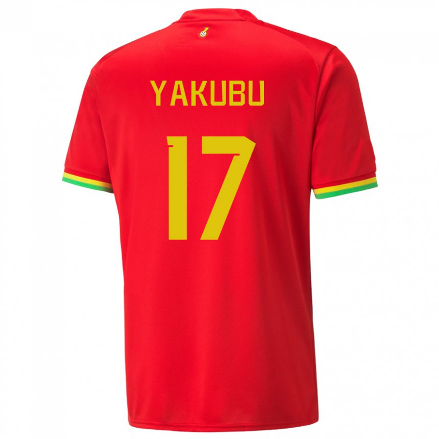 Donna Maglia Ghana Mustapha Yakubu #17 Rosso Kit Gara Away 22-24 Maglietta