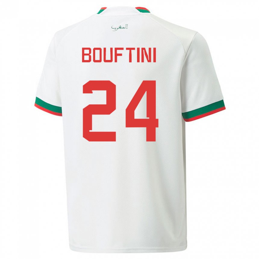 Donna Maglia Marocco Sofia Bouftini #24 Bianco Kit Gara Away 22-24 Maglietta