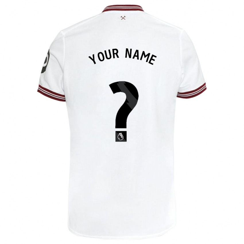 Bambino Maglia Il Tuo Nome #0 Bianco Kit Gara Away 2023/24 Maglietta