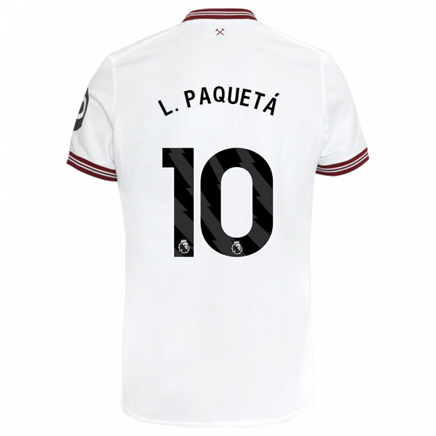 Bambino Maglia Lucas Paqueta #10 Bianco Kit Gara Away 2023/24 Maglietta